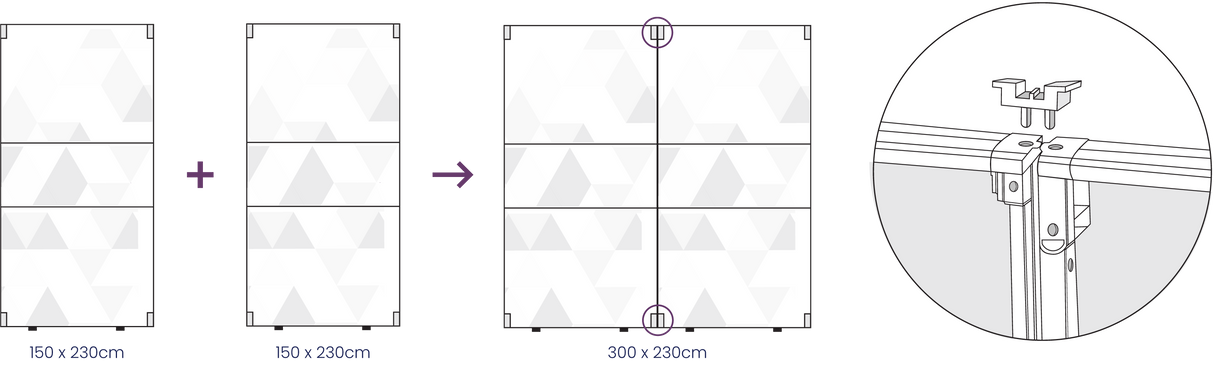 180 straight set - You can join to or more stands together in a straight line