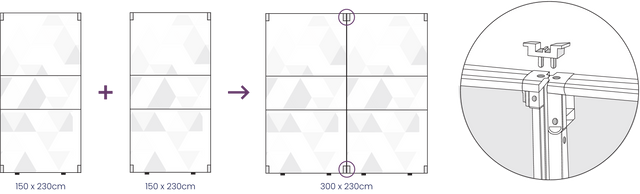 180 straight set - You can join to or more stands together in a straight line