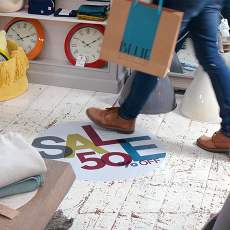 DRYTAC Print n Walk Indoor Spot On Floor 200, White Matt Embossed (FR)