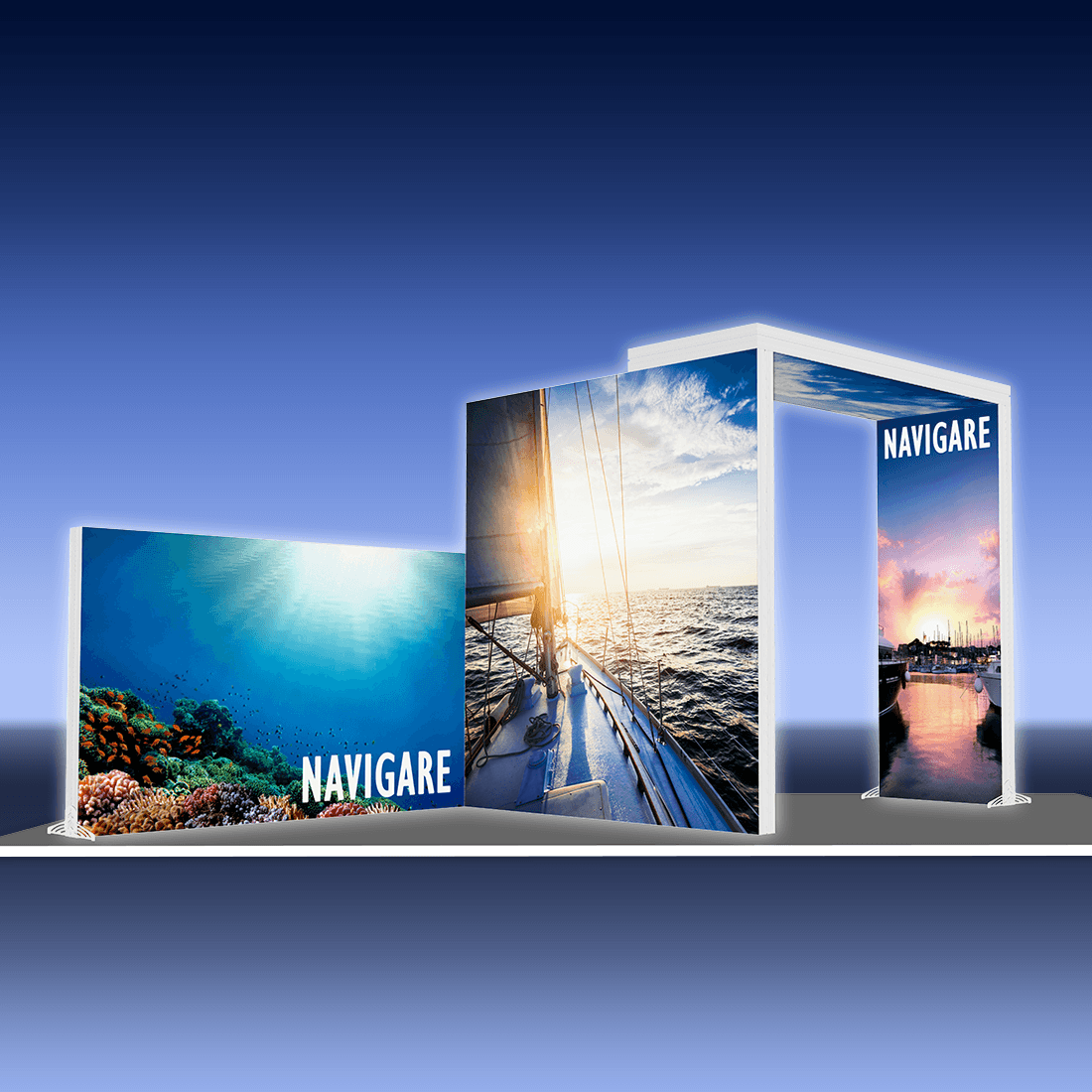 1m Modular Light Box Display Stand [White]