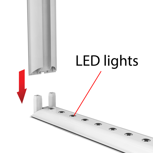 2m Modular Light Box Display Stand [Black]